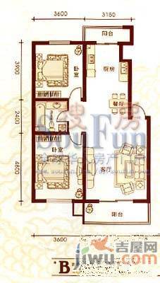 御龙逸城2室2厅1卫户型图