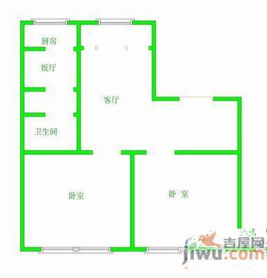 和平教委小区1室1厅1卫60㎡户型图