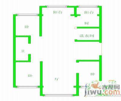 华景花园3室2厅1卫145㎡户型图