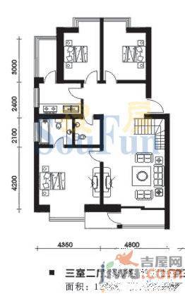 开建康都1室1厅0卫46.6㎡户型图