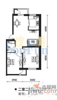 开建康都1室1厅0卫46.6㎡户型图