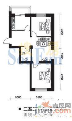 开建康都1室1厅0卫46.6㎡户型图