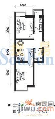 开建康都1室1厅0卫46.6㎡户型图