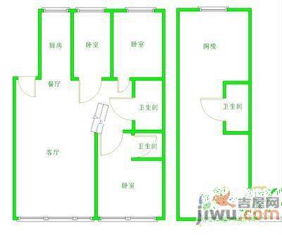 佳馨苑3室2厅3卫158㎡户型图