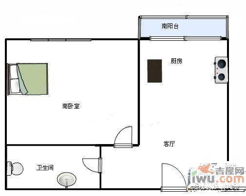 康乐新居1室1厅1卫户型图