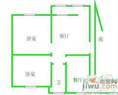 华丽小区2室1厅1卫65㎡户型图