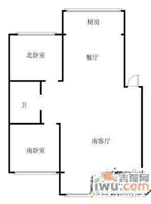 天缘雅居2室2厅1卫75㎡户型图