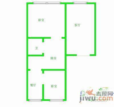 天缘雅居2室2厅1卫75㎡户型图