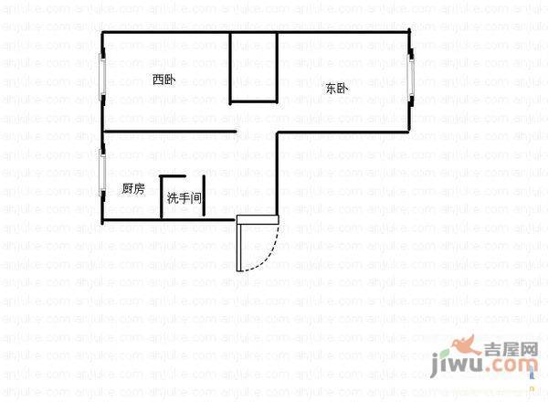 四方小区2室1厅1卫70㎡户型图