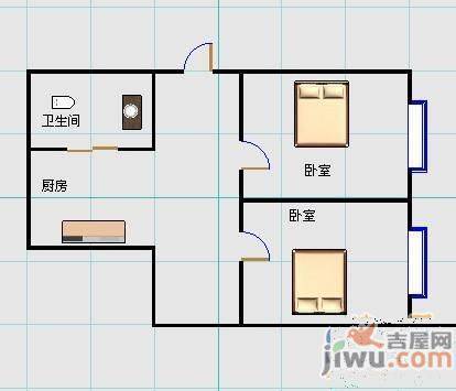 四方小区2室1厅1卫70㎡户型图