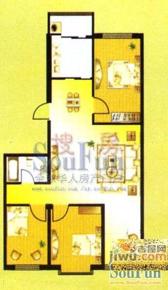 聚隆家园3室2厅1卫户型图