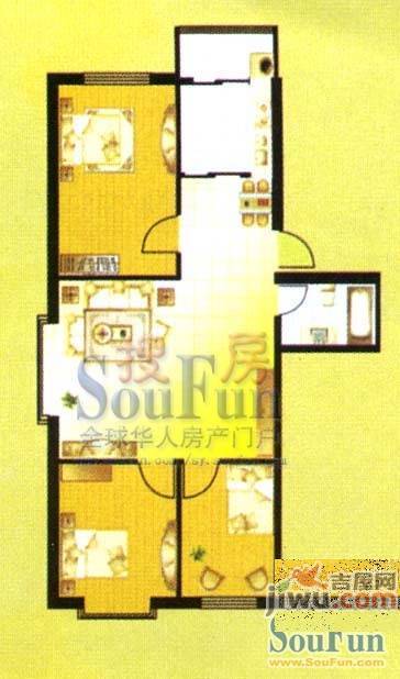 聚隆家园3室2厅1卫户型图