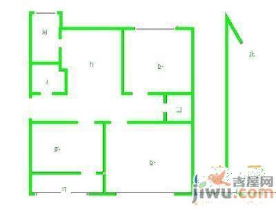 北斗新苑2室1厅1卫50㎡户型图