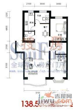 御林家园3室2厅1卫135.5㎡户型图