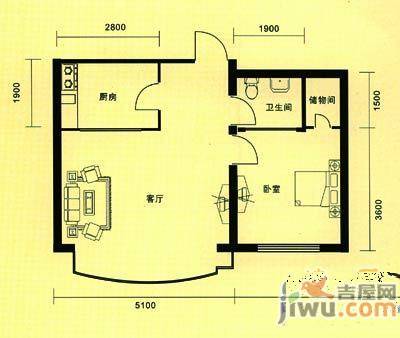 御林家园3室2厅1卫135.5㎡户型图