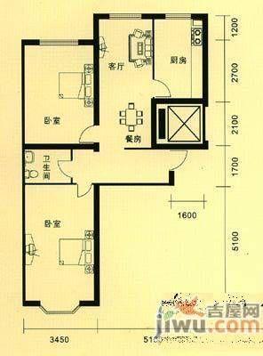 御林家园3室2厅1卫135.5㎡户型图