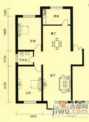 御林家园3室2厅1卫135.5㎡户型图