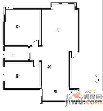 沈铁光明佳园2室2厅1卫84㎡户型图