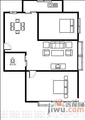 沈铁光明佳园2室2厅1卫84㎡户型图