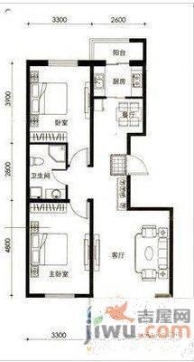 沈铁光明佳园2室2厅1卫84㎡户型图