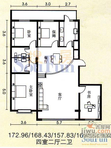 云鼎家园1室1厅1卫62㎡户型图