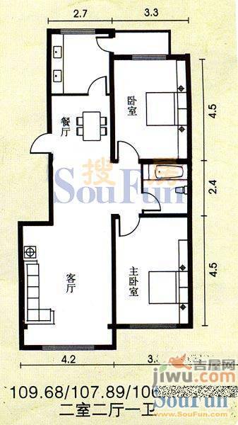 云鼎家园1室1厅1卫62㎡户型图