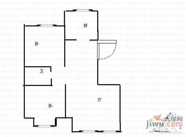 广场社区3室2厅1卫户型图