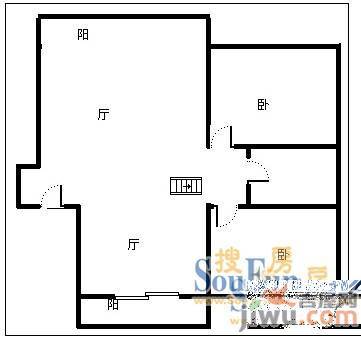 艳璐二期1室1厅1卫40㎡户型图