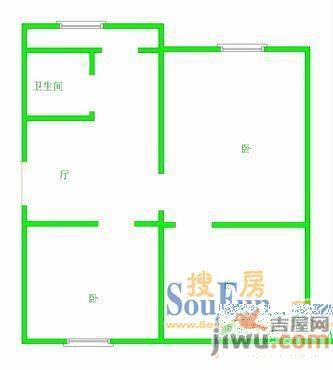 艳璐二期1室1厅1卫40㎡户型图