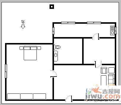 艳璐二期1室1厅1卫40㎡户型图