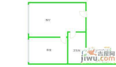 中城大厦1室1厅1卫54㎡户型图