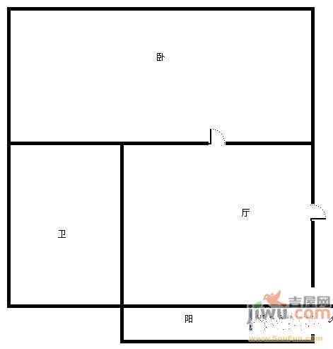 富工小区2室1厅1卫49㎡户型图