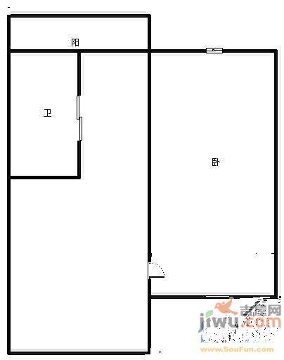 富工小区2室1厅1卫49㎡户型图