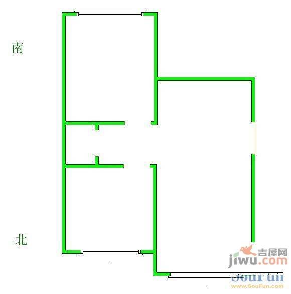 飞翔路社区1室1厅1卫40㎡户型图