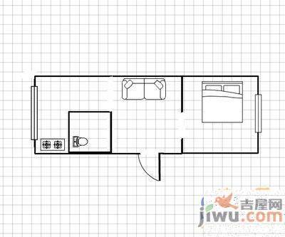 飞翔路社区1室1厅1卫40㎡户型图