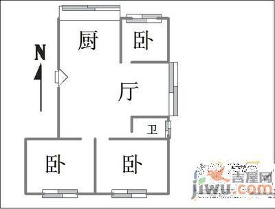 嘉富新村1室1厅1卫43㎡户型图