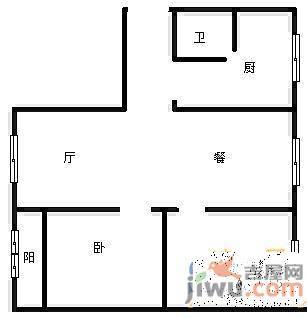 嘉富新村1室1厅1卫43㎡户型图