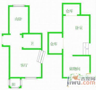 阳光棕榈园2室1厅0卫54.1㎡户型图