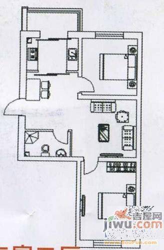 阳光棕榈园2室1厅0卫54.1㎡户型图