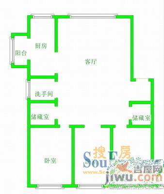 南风苑2室2厅1卫户型图