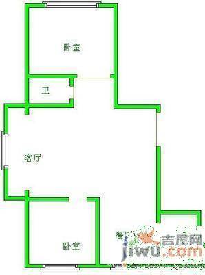 里仁居二期2室2厅1卫90㎡户型图