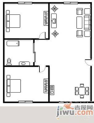 消防警官家园2室2厅1卫95㎡户型图