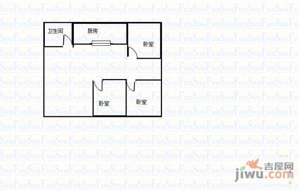 永丰小区2室1厅1卫55㎡户型图