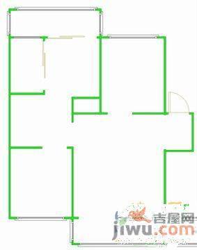 万寿小区2室1厅1卫59㎡户型图