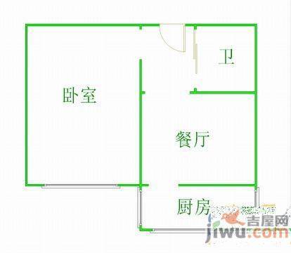 万寿小区2室1厅1卫59㎡户型图