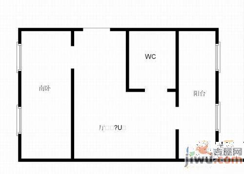 天星小区2室1厅1卫60㎡户型图