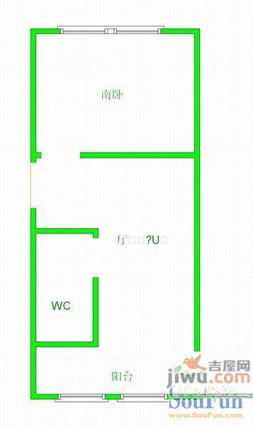 天星小区2室1厅1卫60㎡户型图