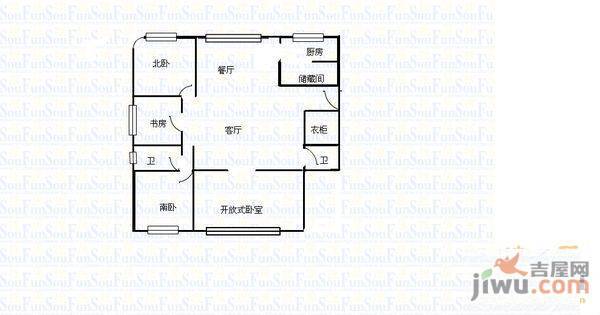 凤祥新城2室1厅1卫65㎡户型图