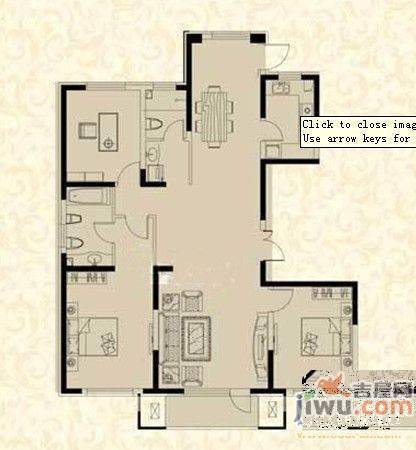 浦江苑3室2厅2卫138㎡户型图