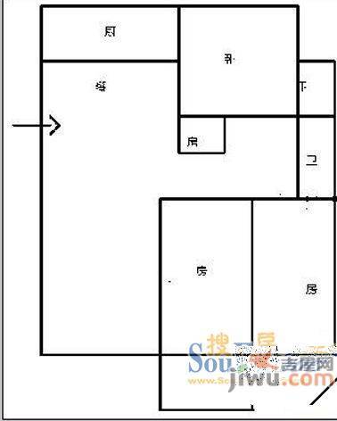 同方大厦2室1厅1卫户型图